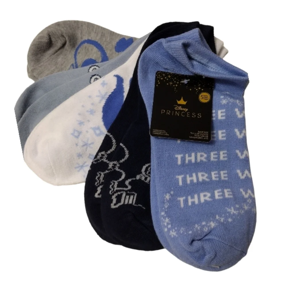 NWT Disney Princess Blue Aladdin No Show Socks Sz 4-10